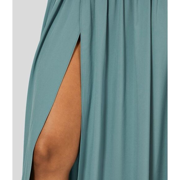 Halara Breezeful High Waisted Plicated Split 2-in-1 Flowy Maxi Casual Skirt Sz L - Picture 4 of 12